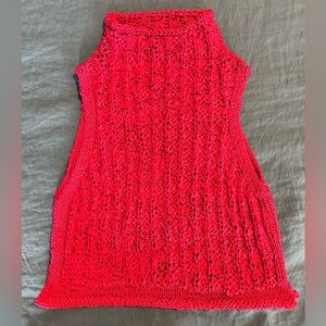 Moth Anthropologie Women's Pink Cable Knit‎ Sweater Top Sleeveless Size M
